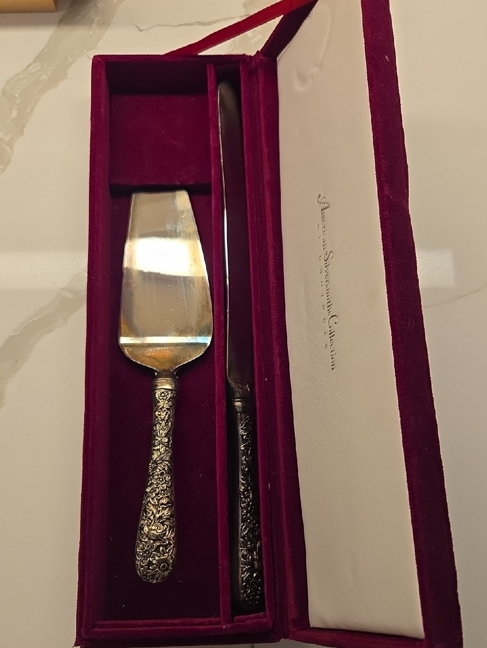 Vintage Godinger American Silversmiths Collection Cake Server and Knife Set